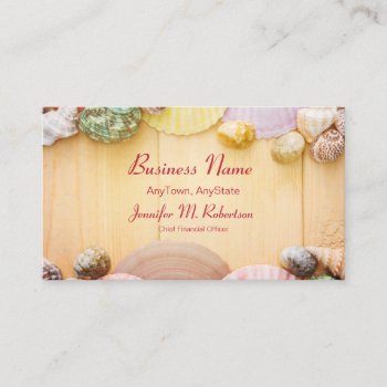 Seashells And Planks Business Card by FalconsEye at Zazzle