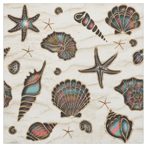 Seashells and Sand Rainbow ID782 Fabric