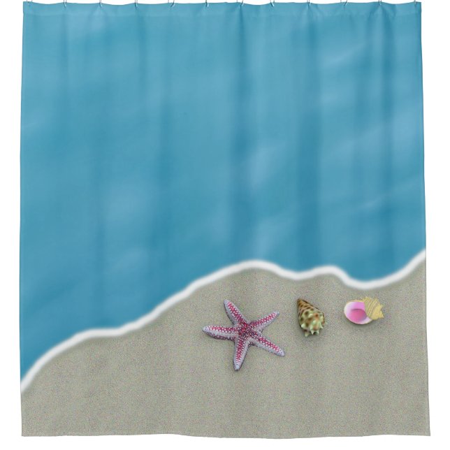 Seashells and Sand Shower Curtain (Front)