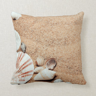 Seashells and Sand Throw Pillow
