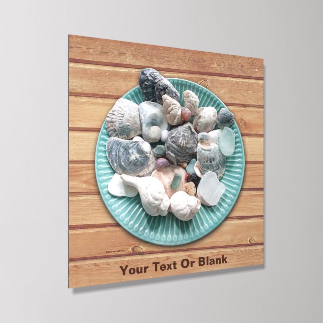 Seashells and Sea Glass Acrylic Print Photo Tile (Angled)