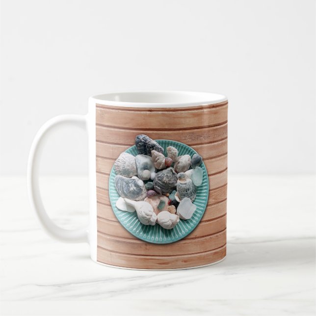 Seashells and Sea Glass Coffee Mug (Left)