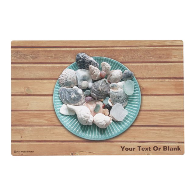 Seashells and Sea Glass Serving Tray Placemat (Front)