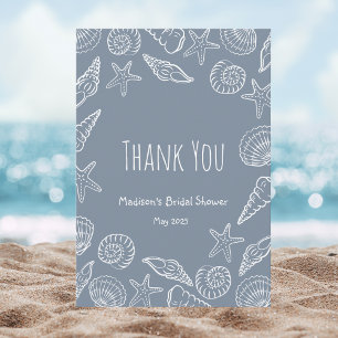 Seashells and Star Fish Coastal  Thank You Card