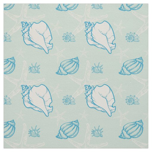 seashells and starfish fabric