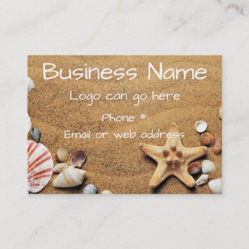 Seashells and Starfish in the Sand Business Card