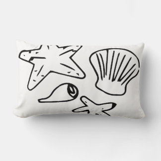 Seashells and starfish lumbar pillow