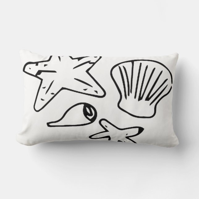 Seashells and starfish lumbar pillow (Front)