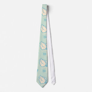 seashells and starfish neck tie