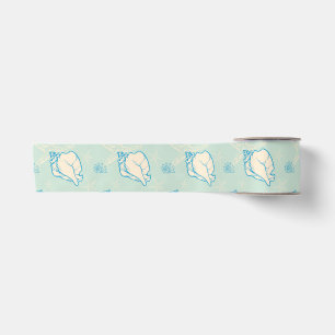 Seashells and starfish satin ribbon