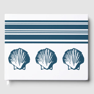 Seashells and stripes guest book