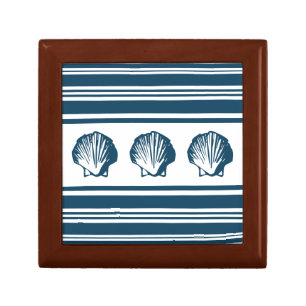 Seashells and stripes jewelry box