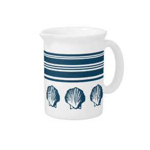 Seashells and stripes pitcher
