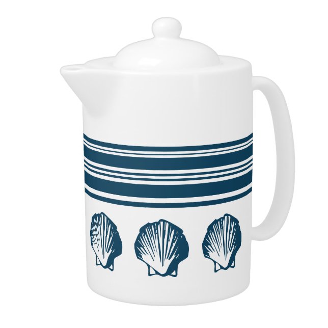 Seashells and stripes teapot (Right)