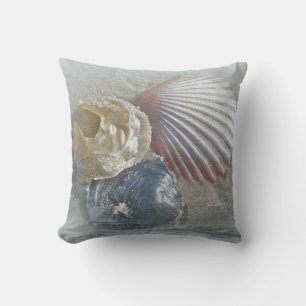 Seashells and Surf Throw Pillow