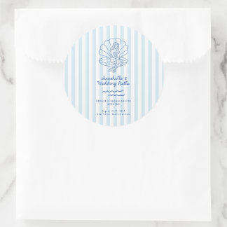 Seashells and Wedding Bells Bachelorette Classic Round Sticker