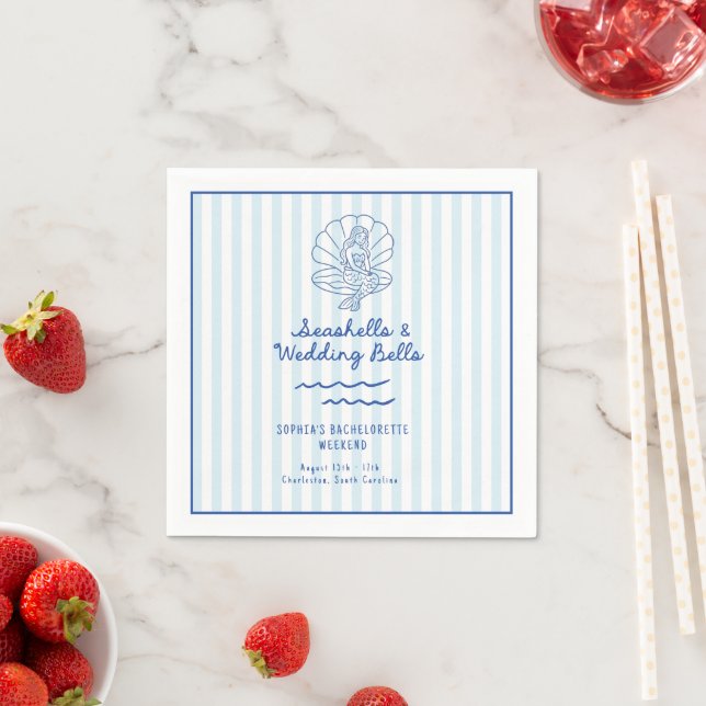 Seashells and Wedding Bells Bachelorette  Napkins (Insitu)