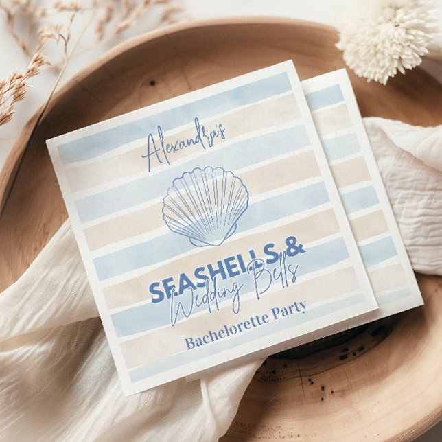 Seashells and Wedding Bells Bachelorette Napkins (Creator Uploaded)