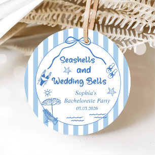 Seashells and Wedding Bells Bachelorette Party Favor Tags