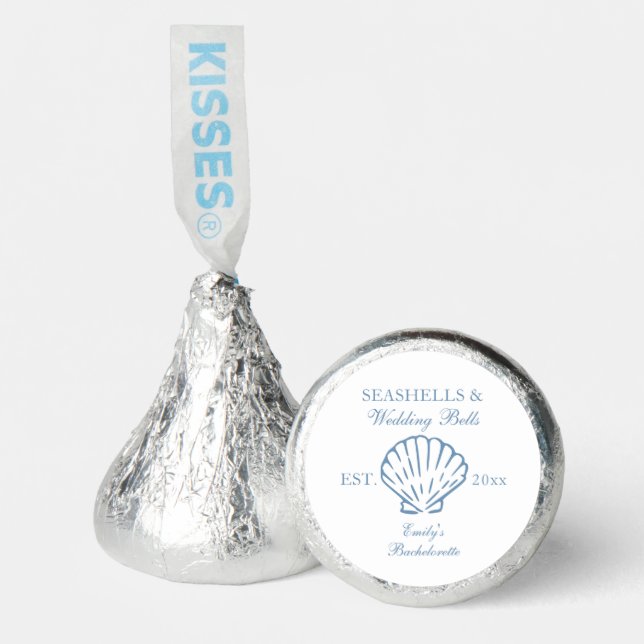 Seashells and Wedding Bells Bachelorette Party Hershey®'s Kisses® (Front)