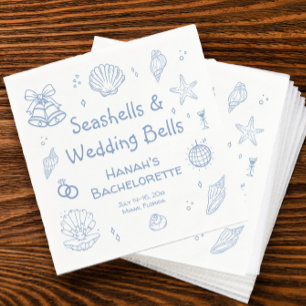 Seashells and Wedding Bells Bachelorette Party Napkins