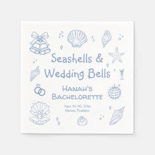 Seashells and Wedding Bells Bachelorette Party Napkins