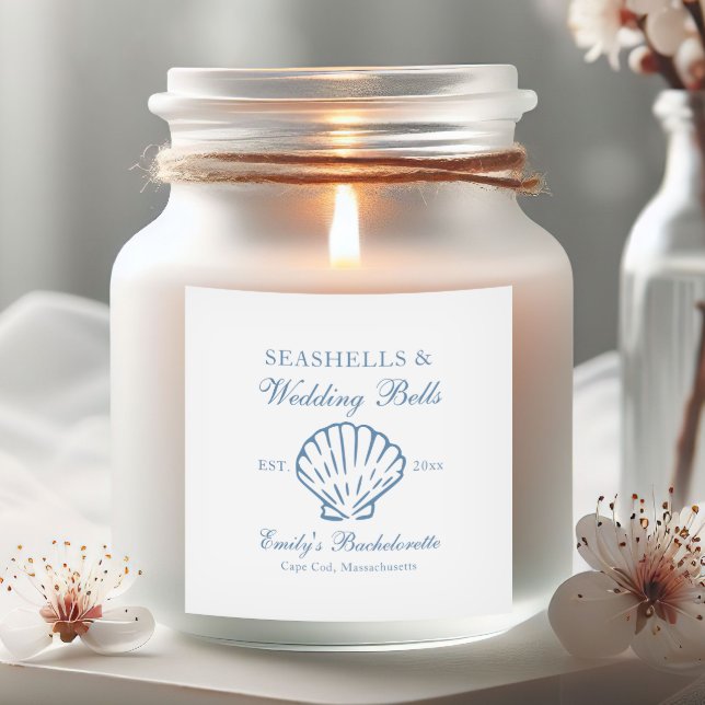 Seashells and Wedding Bells Bachelorette Party Square Sticker (Creator Uploaded)