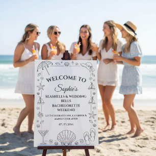 Seashells and Wedding Bells Bachelorette Sign