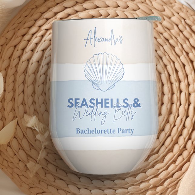 Seashells and Wedding Bells Bachelorette Thermal Wine Tumbler (Creator Uploaded)