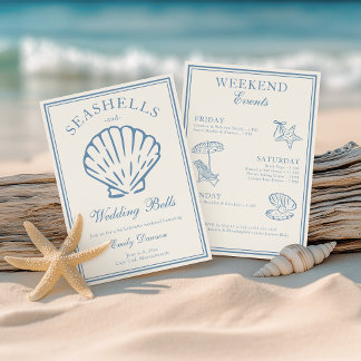 Seashells and Wedding Bells Bachelorette Weekend Invitation