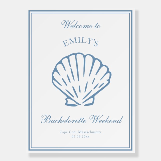 Seashells and Wedding Bells Bachelorette Welcome Foam Board (Front)