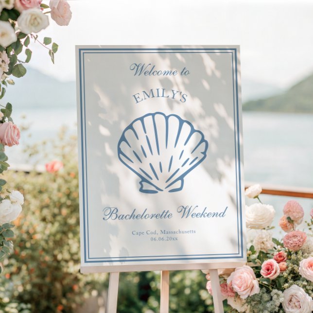 Seashells and Wedding Bells Bachelorette Welcome Foam Board (Creator Uploaded)
