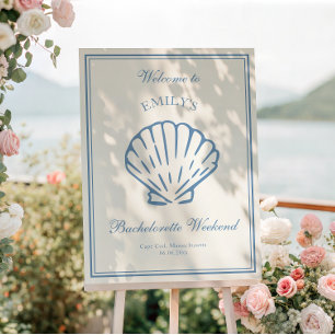 Seashells and Wedding Bells Bachelorette Welcome Foam Board