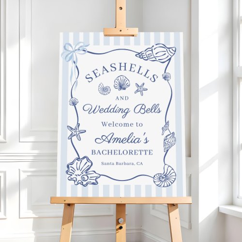 Seashells and Wedding Bells Bachelorette Welcome Foam Board