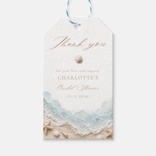 Seashells and Wedding Bells Bridal Shower Thanks Gift Tags