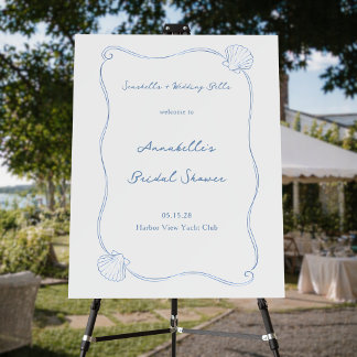 Seashells and Wedding Bells Bridal Shower Welcome Foam Board