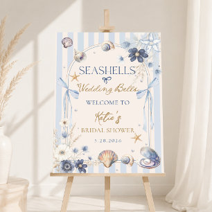 Seashells and Wedding Bells Bridal Shower Welcome Foam Board