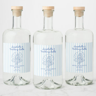 Seashells and Wedding Bells Coastal Bachelorette  Liquor Bottle Label