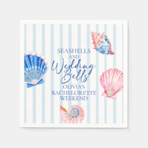 Seashells and Wedding Bells Coastal Bachelorette Napkins
