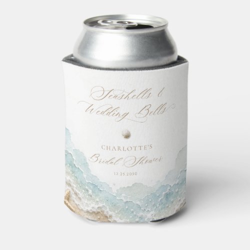 Seashells and Wedding Bells Coastal Bridal Shower Can Cooler