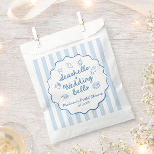 Seashells and Wedding Bells Coastal Bridal Shower Favor Bag