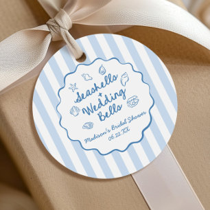 Seashells and Wedding Bells Coastal Bridal Shower Favor Tags