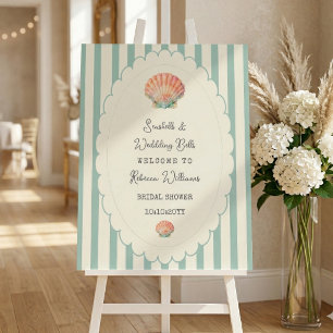 Seashells and Wedding Bells Coastal Bridal Shower  Foam Board