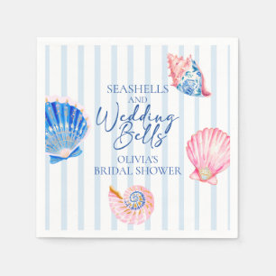 Seashells and Wedding Bells Coastal Bridal Shower Napkins