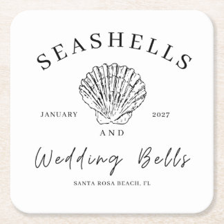 Seashells and wedding bells coaster