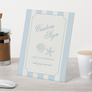 Seashells and Wedding Bells Custom Pedestal Sign