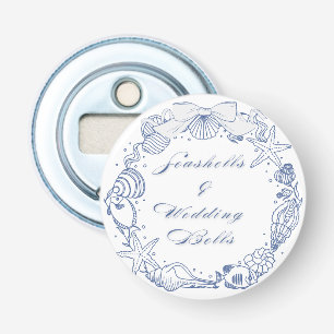 Seashells and Wedding Bells Design Coastal Bottle Opener