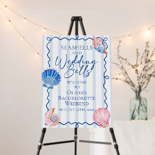 Seashells and Wedding Bells Preppy Bachelorette Foam Board