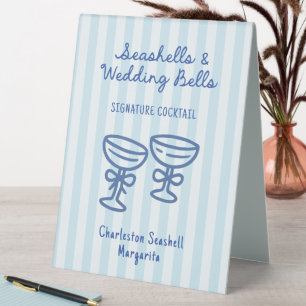 Seashells and Wedding Bells Signature Cocktail  Table Tent