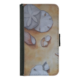 Seashells at the Seashore Watercolor Throw Pillow Samsung Galaxy S5 Wallet Case